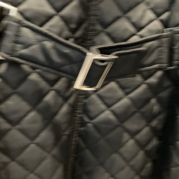 Laundry black quilted coat with silver trim & back buckle & hood - Picture 9 of 9